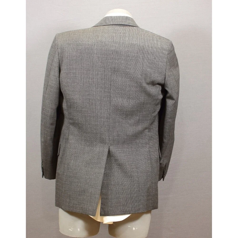 Embassy Square Vintage 2 Piece Suit Mens Gray Checked 40R Flat Fronts 34" W USA - Picture 8 of 13